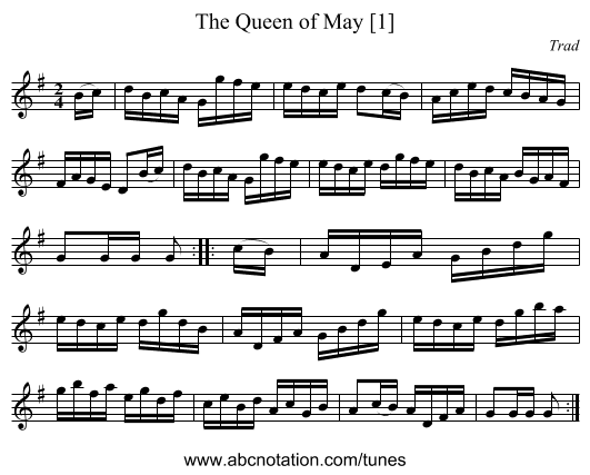 The Queen of May [1] - staff notation