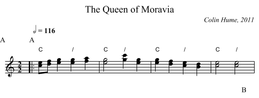The Queen of Moravia - staff notation
