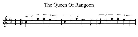 The Queen Of Rangoon - staff notation