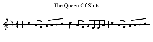 The Queen Of Sluts - staff notation