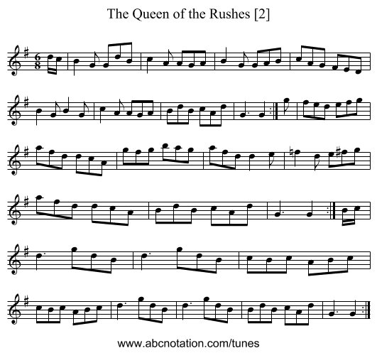 The Queen of the Rushes [2] - staff notation