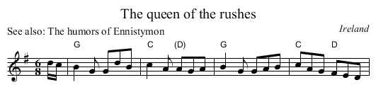The queen of the rushes - staff notation