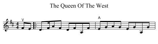 The Queen Of The West - staff notation