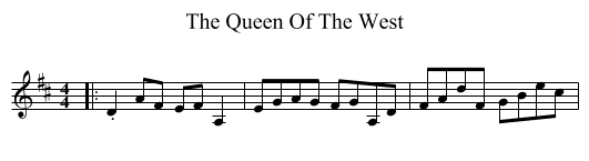 The Queen Of The West - staff notation