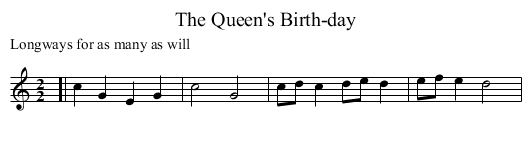 The Queen's Birth-day - staff notation