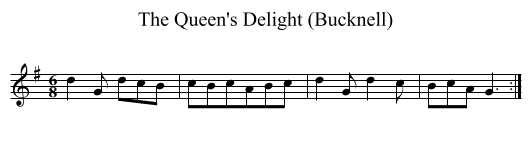 The Queen's Delight (Bucknell) - staff notation