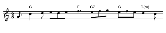 the Queen's Jig - staff notation
