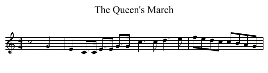 The Queen's March - staff notation
