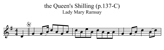 the Queen's Shilling (p.137-C) - staff notation