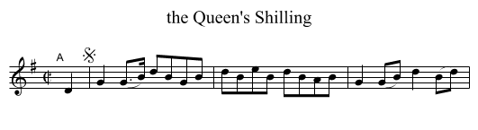 the Queen's Shilling - staff notation