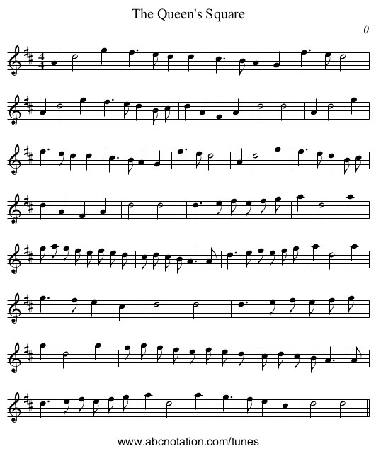 The Queen's Square - staff notation