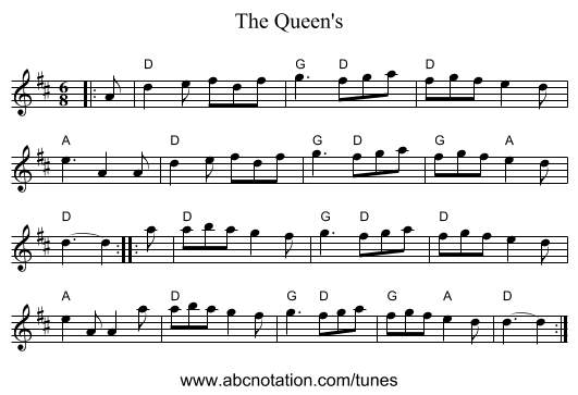 The Queen's - staff notation