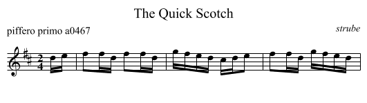 The Quick Scotch - staff notation