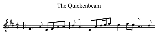 The Quickenbeam - staff notation