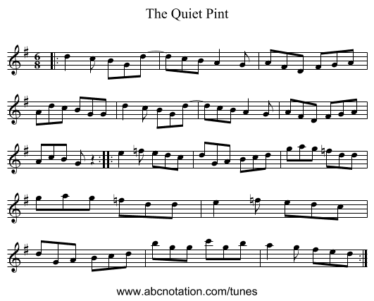 The Quiet Pint - staff notation