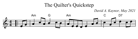 The Quilter's Quickstep - staff notation