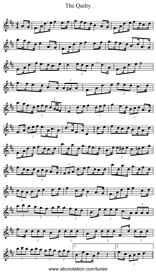 The Quilty - staff notation