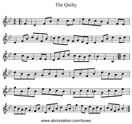 The Quilty - staff notation