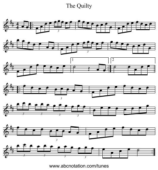 The Quilty - staff notation