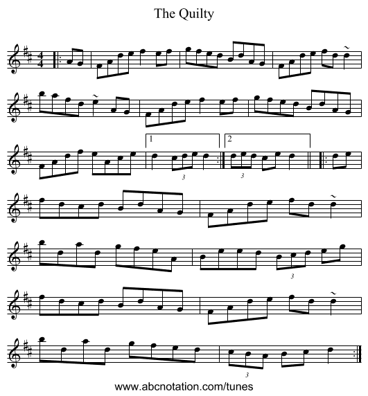 The Quilty - staff notation