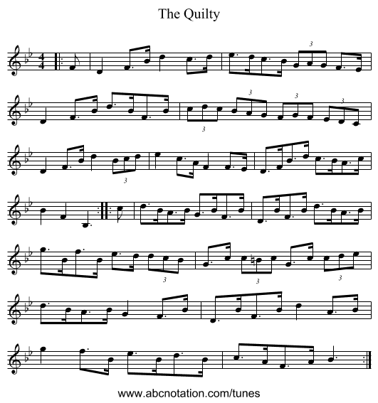 The Quilty - staff notation