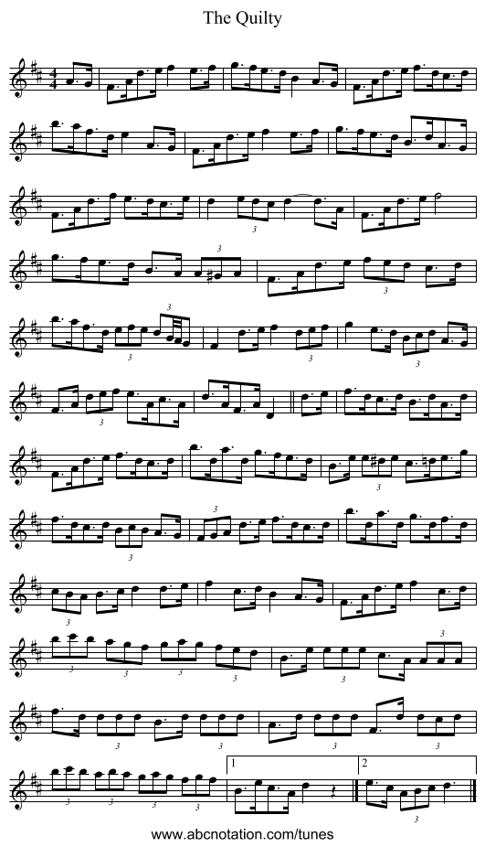 The Quilty - staff notation