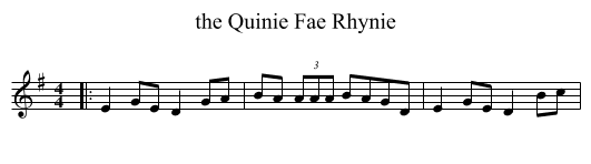 the Quinie Fae Rhynie - staff notation