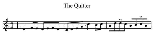 The Quitter - staff notation