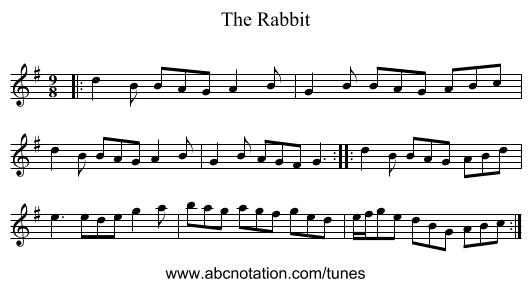 The Rabbit - staff notation