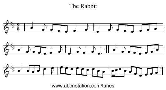 The Rabbit - staff notation