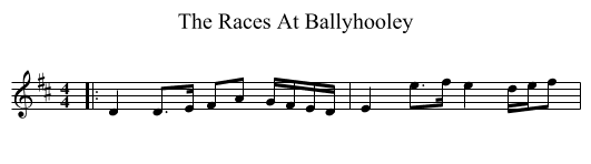 The Races At Ballyhooley - staff notation