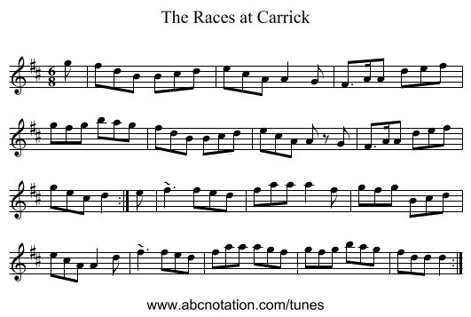 The Races at Carrick - staff notation