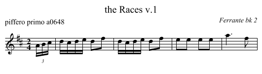 the Races v.1 - staff notation