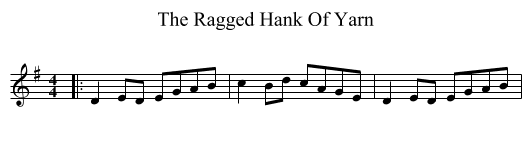 The Ragged Hank Of Yarn - staff notation