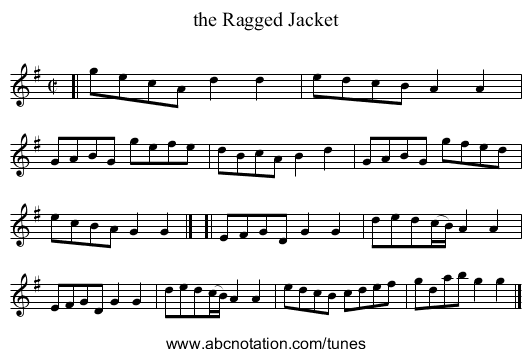 the Ragged Jacket - staff notation
