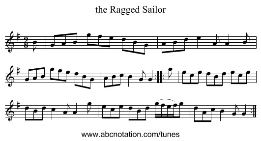 the Ragged Sailor - staff notation