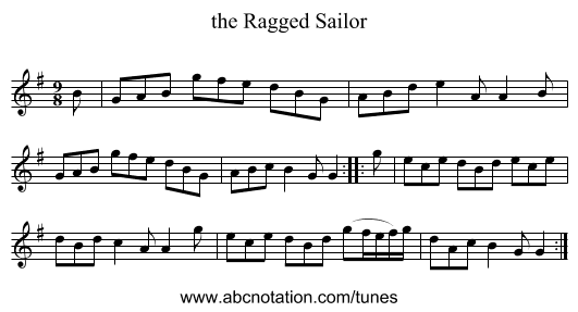 the Ragged Sailor - staff notation