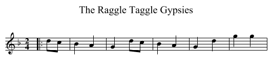 The Raggle Taggle Gypsies - staff notation