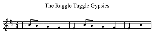 The Raggle Taggle Gypsies - staff notation