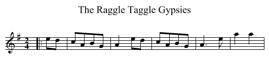 The Raggle Taggle Gypsies - staff notation