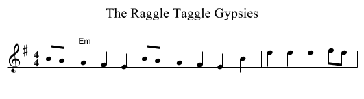 The Raggle Taggle Gypsies - staff notation