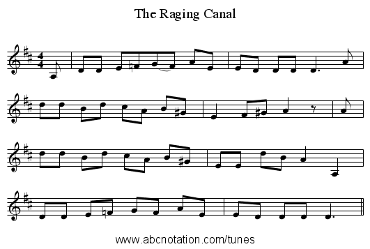 The Raging Canal - staff notation