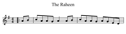 The Raheen - staff notation