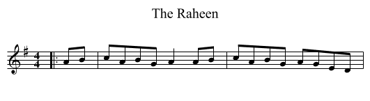 The Raheen - staff notation