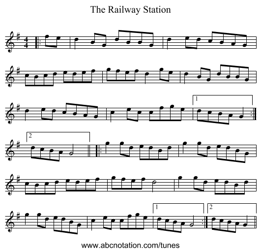 The Railway Station - staff notation