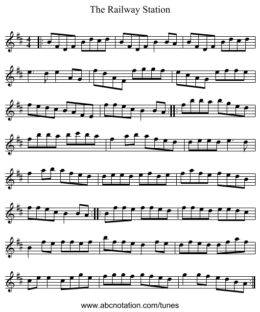 The Railway Station - staff notation