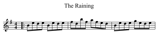 The Raining - staff notation