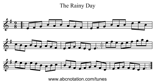 The Rainy Day - staff notation