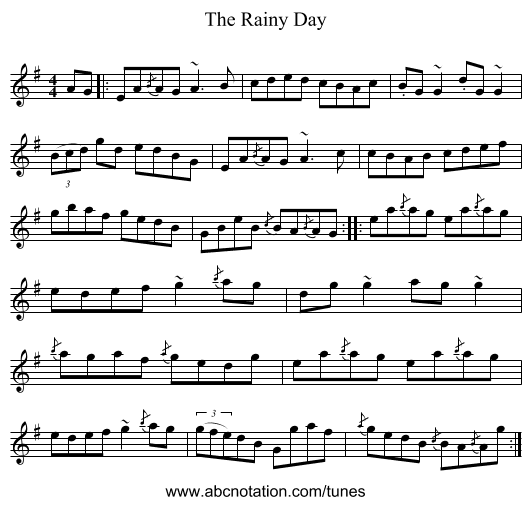 The Rainy Day - staff notation