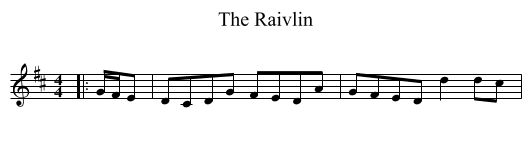 The Raivlin - staff notation